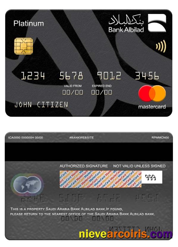 Saudi Arabia Bank Albilad bank platinum mastercard